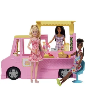 BARBIE LEMONADE TRUCK 2 en 1: ouvrez le camion pour préparer les bo...