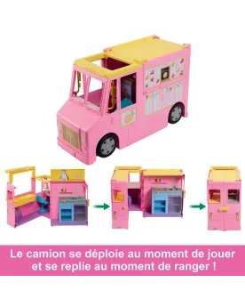 BARBIE LEMONADE TRUCK 2 en 1: ouvrez le camion pour préparer les bo...