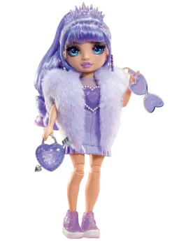 RAINBOW HIGH CRYSTAL FASHION VIOLET  27 cm. Articulée. 1 kit de fab...